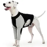 Kuoser Hund OP Body Vorderbein mit Ellbogenschutz – Leckschutz Hundebody nach Operation, kein Halskragen nötig, verhindert Lecken & Beißen, Recovery Suit Hunde, Schwarz 2XL