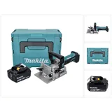 Makita DPJ 180 T1J Akku Nutfräse 18 V 100 mm + 1x Akku 5,0 Ah + Makpac - ohne Ladegerät