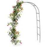 Relaxdays Rosenbogen aus Metall Rankenbogen, Legierter Stahl, Kletterpflanzen-Stützarch, Kletterpflanzenhalterung, Halbkreisförmig, grn