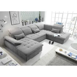 ed-lifestyle Wohnlandschaft Wayne U Sofa 3-teilig Holzwerkstoff/Nosag - Bettkasten uran 03 Dark Grey