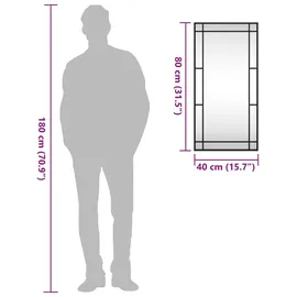 vidaXL Wandspiegel Schwarz 40x80 cm Rechteckig Eisen