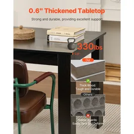 Vevor Rechteckiger Esstisch, 63 Zoll lange große Holztische für 4–6 Personen, moderne Esszimmermöbel, Konferenztisch mit einer Tragkraft von 1...