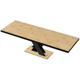 designimpex Esstisch, Eiche Artisan, Schwarz Hochglanz, Holzwerkstoff, 160x75x89 cm, Esszimmer, Tische, Esstische