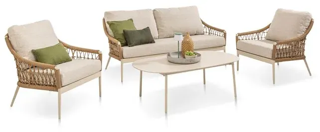 Segarda Loungemöbel Set Mykonos 4-tlg. Polyethylen Beige