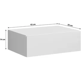 Pol-Power Tajo Nachtkommode 1 Schubkasten Holzwerkstoff Melamin 42x14x30 cm