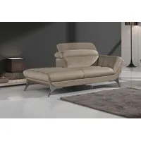 Recamiere EGOITALIANO "Sueli, extravagantes Design und erstklassiger Sitzkomfort", grau (taupe), B:180cm H:100cm T:110cm, Leder u00bbNUVOLEu00ab (Echtes Rindsleder). Halbnatürliches, halbnarbiges Rindsleder mit einer natürlichen Körnung von 1, 2 bis 1, 4 mm. Dieses Leder hat eine weiche, wachsartige Hand mit mattem Aussehen und einem Wolkeneffekt. Es handelt sich um ein Naturleder, das die ursprünglichen Eigenschaften der Lederhäute nicht verändert. Das Vorhandensein von verheilten Narben, Körnungsunterschiede, Falten, Adern, Unterschiede in den Farbtönen und andere Spuren, die die Natur auf diesen Fellen hinterlassen hat, sind ein Beweis für die absolute Echtheit und das Zeugnis ihres großen Wertes. Leder u00bbBACIOu00ab (echtes Rindsleder). Halbnarbiges Naturleder mit einer Dicke von 1, 6-1, 8 mm. BACIO hat eine weiche und wachsartige Hand mit halb undurchsichtigem Aussehen. Es handelt sich um ein Naturleder, das die ursprünglichen Eigenschaften der Lederhäute nicht verändert. Das Vorhandensein von verheilten Narben, Körnungsunterschiede, Falten, Adern, Unterschiede in den Farbtönen und andere Spuren, die die Natur auf diesen Fellen hinterlassen hat, sind ein Beweis für die absolute Echtheit und das Zeugnis ihres großen Wertes. Leder u00bbCAREZZAu00ab (Rindsleder). Halbnarbiges Naturleder mit einer Dicke von 1, 2-1, 4 mm. Es hat eine weiche und wachsartige Hand mit halb undurchsichtigem Aussehen. CAREZZA ist ein Naturleder, das die ursprünglichen Eigenschaften der Mäntel nicht verändert. Das Vorhandensein von verheilten Narben, Körnungsunterschiede, Falten, Adern, Unterschiede in den Farbtönen und andere Spuren, die die Natur auf diesen Fellen hinterlassen hat, sind ein Beweis für die absolute Echtheit und das Zeugnis ihres großen Wertes., Sofas, Solitärmöbel, hochwertiger Lederbezug, inklusive Kopfteilverstellung