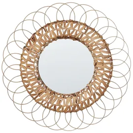 Beliani Wandspiegel, PAMOL 67 cm 67 cm Geflecht Naturfarben