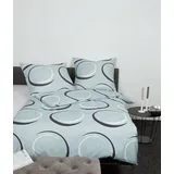Janine Bettwäsche Janine J.D. Mako-Satin Bettwäsche 240x220 Kreise hellblau dampfsilber, Mako-Satin, 3 teilig blau