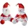 WeRChristmas Weihnachtsdekoration, sitzender Weihnachtsmann und Schneemann, 28 cm, rot/weiß, 2 Stück