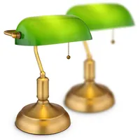 Bmf-versand Schreibtischlampe Retro Bankerlampe Grün Nachttischlampe 2er Set LED