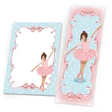 Junapack Lesezeichen & Mini-Notizblöcke A7 Ballerina 12 St.