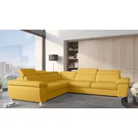 99rooms Ecksofa Leila, L-Form, Eckcouch, Ottomane links oder rechts bestellbar, mit Bettfunktion, Bettkasten gelb