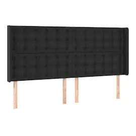 vidaXL Boxspringbett mit Matratze & LED Schwarz 160x200 cm Kunstleder