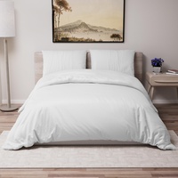Dreamzie - Bettwäsche Set 240x220 cm mit 2 Kissenbezügen 65x65 cm Weiß - Bettbezug 240x220 Erwachsene aus 100% Mikrofaser - Zertifiziert ohne Chemikalien (Oeko TEX)
