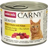 Animonda Sparpaket animonda Carny Senior Rind + Huhn mit Käse 12 x 200g Dose Katzennassfutter
