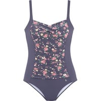 LASCANA Badeanzug, Damen, - Schwimmen - Anika Badeanzug, Blau, (48 D)