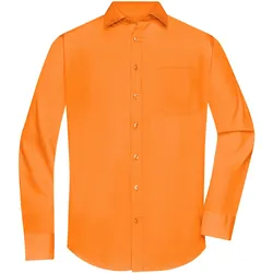Herrenhemd Poplin Langarm - Farbe orange - Größe L
