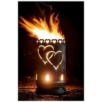 Feuertonne Liebe mit Herzen und Tauben Feuerstelle Feuersäule