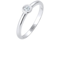 DIAMORE Ring Damen Solitär Verlobung mit Diamant (0.06 ct.) in 925 Sterling Silber
