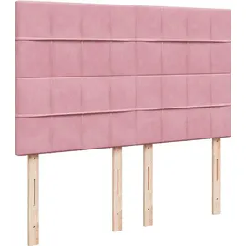 vidaXL Boxspringbett mit Matratze Rosa 140x200 cm Samt