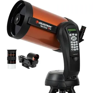 Celestron 11069 NexStar 8SE Computerised Schmidt-Cassegrain Telescope with Advanced GPS, Astroimaging and AutoAlign Features, Black/Orange