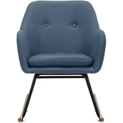 vidaXL Schaukelstuhl Blau Stoff