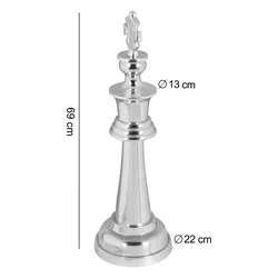 FineBuy Große Schachfigur Aluminium Dekoration poliert Design Skulptur Dekofigur XXL