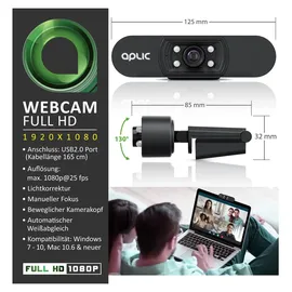 Aplic HD-Webcam Schwarz