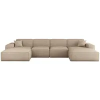 Fun Möbel Eckcouch Stoff 2-Sitzer Beige