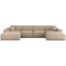 Fun Möbel Eckcouch Stoff 2-Sitzer Beige