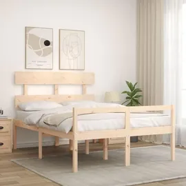 vidaXL Seniorenbett mit Kopfteil Massivholz