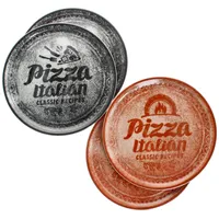 Mambocat Pizzateller 31 cm rot/schwarz 4er Set