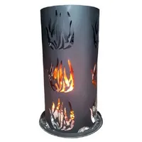 Linder Exclusiv GmbH Feuerstelle Feuersäule Terrassenofen Gartenkamin Feuerstelle, (Lagerfeuer, Brennstelle), aus Stahl, rustikal, 80 cm hoch schwarz