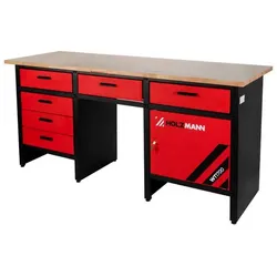 HOLZMANN-MASCHINEN Werkbank »WT1700«, 6 Schubladen, 1 Schrank, schwarz/rot - schwarz | rot