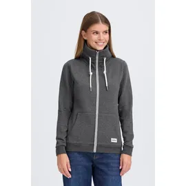 Oxmo Sweatjacke OXBitta", Damen, Gr. S, grau (dunkelgrau melange), Obermaterial: 50% Baumwolle CO. 50% Polyester PES., Sweatjacken Sweatjacke