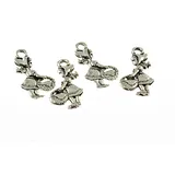 Vintageparts Anhänger Rotkäppchen Metall antik silberfarben 21 x 11 mm für Ketten und Armbänder, 5 Stück