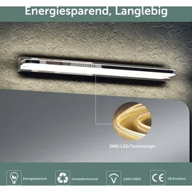 doporro LED Badlampe Spiegellampe 4000K Badezimmer Lampe led Wandleuchte Chrom 9W SparkLuxe