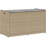 Outdoor-sitzbank Mit Stauraum Und Kissen Beige 100 Cm