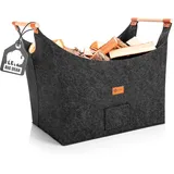 BigDean Kaminholzkorb Filz 0,40 m Schwarz