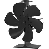 weareok Ofenventilator Kamin Ventilator Kaminventilator Kaminbesteck Lüfter für Kaminofen Holzofen Pelletofen ohne strom Leiser Betrieb mit Thermometer Wärmebetriebener Ventilator (Einzelner Kopf)