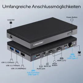 Orbsmart AW-15L Mini-PC Win11 Pro | Computer | Micro-PC | lüfterlos | stromsparend (Intel N100 CPU, 8GB RAM, 256GB eMMC, USB-C, WiFi 6)