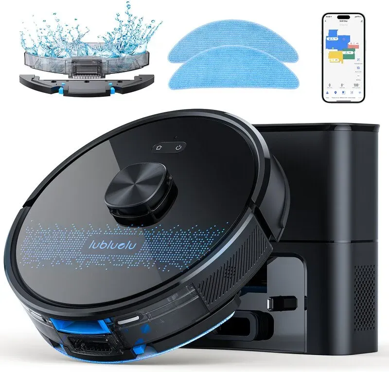 Lubluelu Saugroboter mit 3-in-1-Saugstation, 4000 Pa, mit Wischfunktion, Laser-Navigation und App-Steuerung, ideal für Tierhaare, Teppiche und Hartböden; Lubluelu+SL60MAX+Robot Vacuum Cleaner