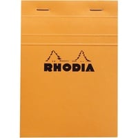 Rhodia 13200C - Notizblock (DIN A6, 10,5 x 14,8 cm, geheftet, mikroperforiert, kariert, 80 Blatt) 1 Stück orange