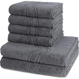 ROSS Cashmere feeling Handtuch-Set (6-teilig) Handtücher 6 ct Grau