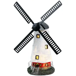 Außenleuchte Solarlampe Windmühle Gartenlampe Außen Dekoration Akku Wetterfest IP44, mehrfarbig, LED warmweiß, LxBxH 19x42x51cm
