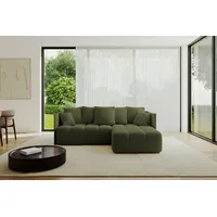 ALTDECOR Ecksofa LONLI-L, Couch mit Schlaffunktion, Stauraum Wohnlandschaft Funktionsecke, Corner Sofa Bett Eckcouch Couch L-Form Schlafcouch Ausziehbar grün