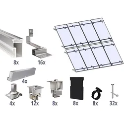 Prior PV Schrägdach-Montageset 2x4 Solarmodule