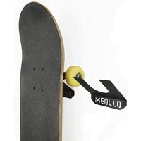 MEOLLO Wandhalterung für Skateboard, 100% Stahl, (Schwarz X3)