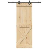 vidaXL Narvik rechts 80 x 210 cm Natürlich/Schwarz