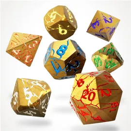 glassstaff Glass Staff Chromatic Ruin (CritStones Anniversary Edition) Metal RPG Dice Set